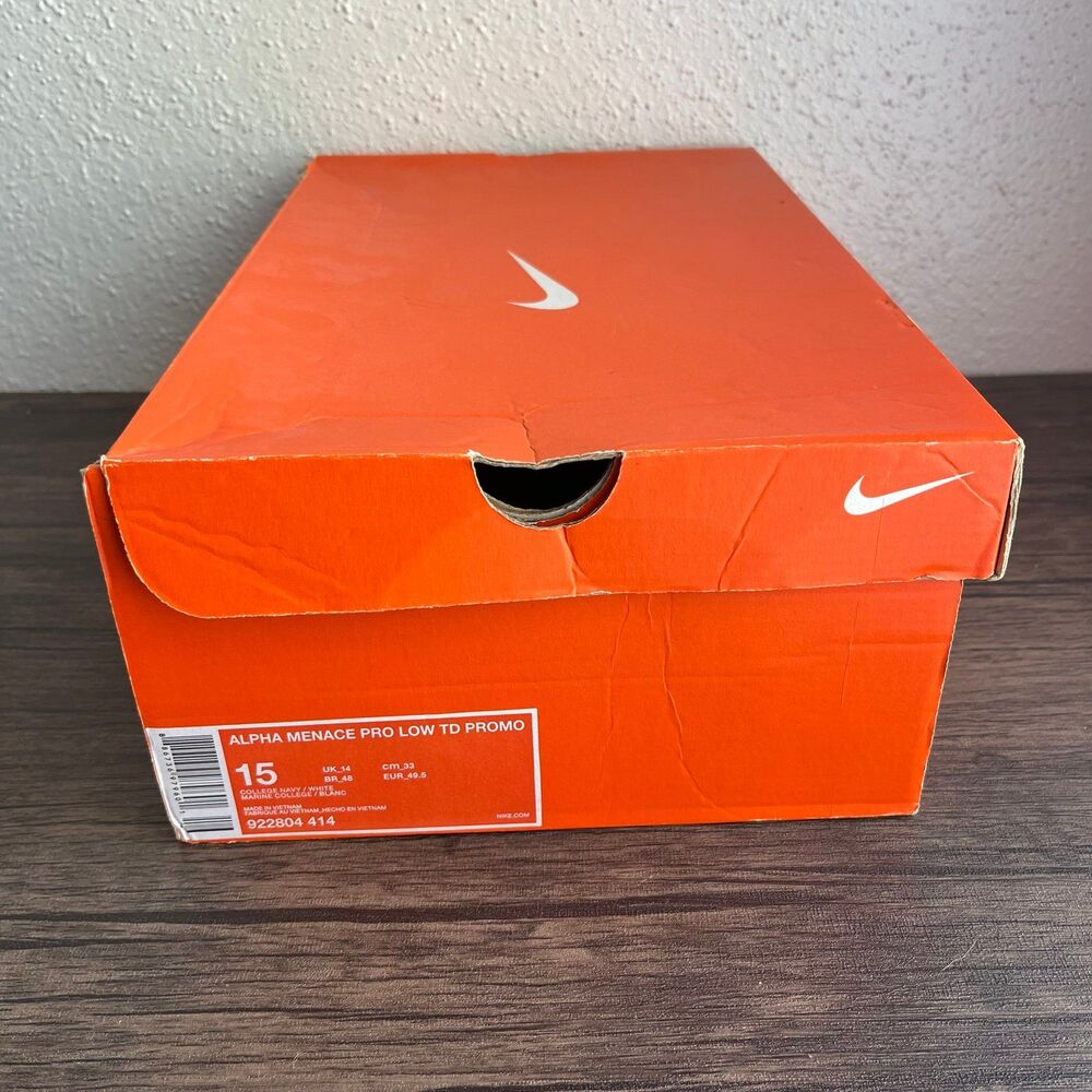 NEW Nike Alpha Menace Pro Low TD College Navy White Football Cleats Men’s 15 - Picture 10 of 10